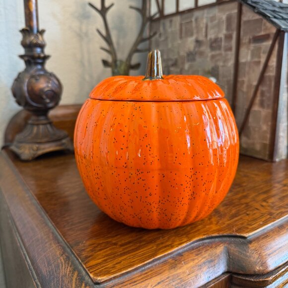 1978 Speckled Covered Pumkin Candy Dish - Picture 5 of 8
